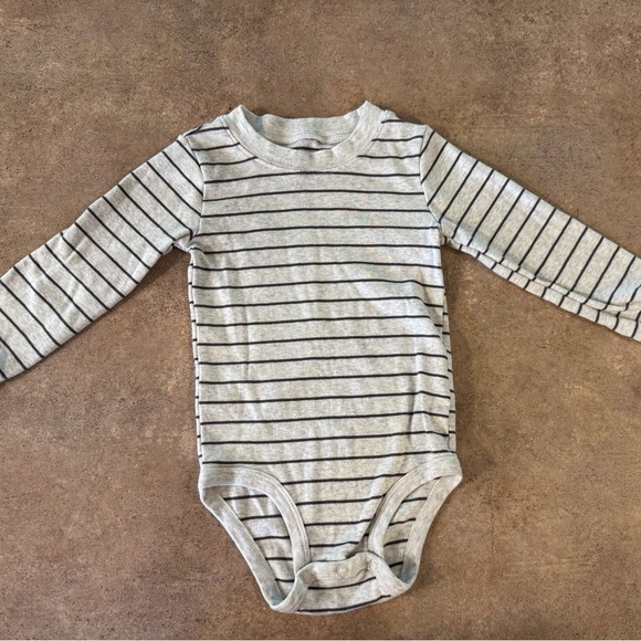 Carter's Gray and Black Striped Bodysuit - Picture 1 of 3